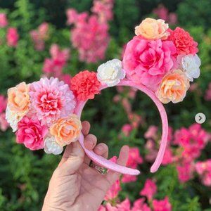 Disney Parks Floral Minnie Ears Brand New With Tags